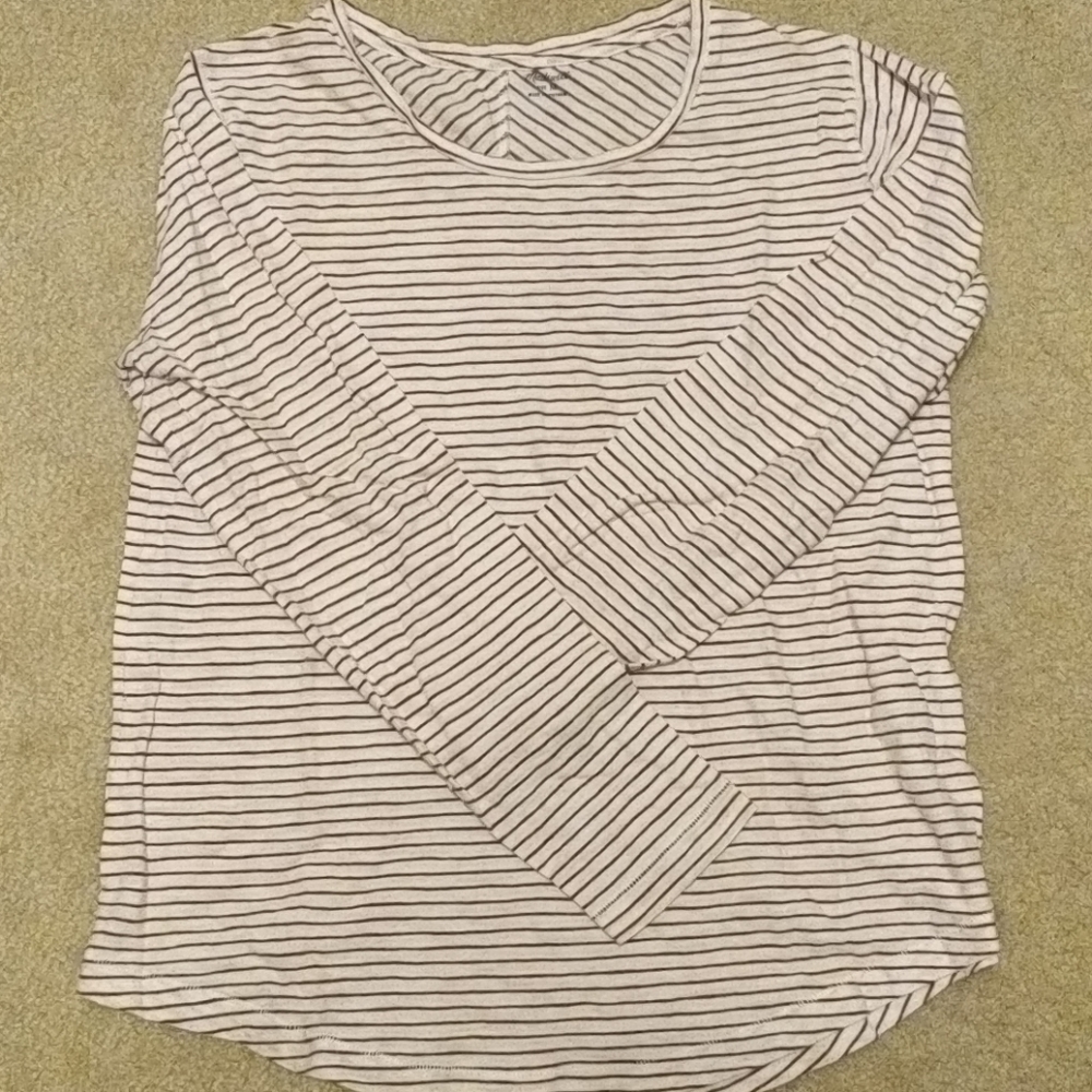 Madewell striped light weight long sleeve shirt